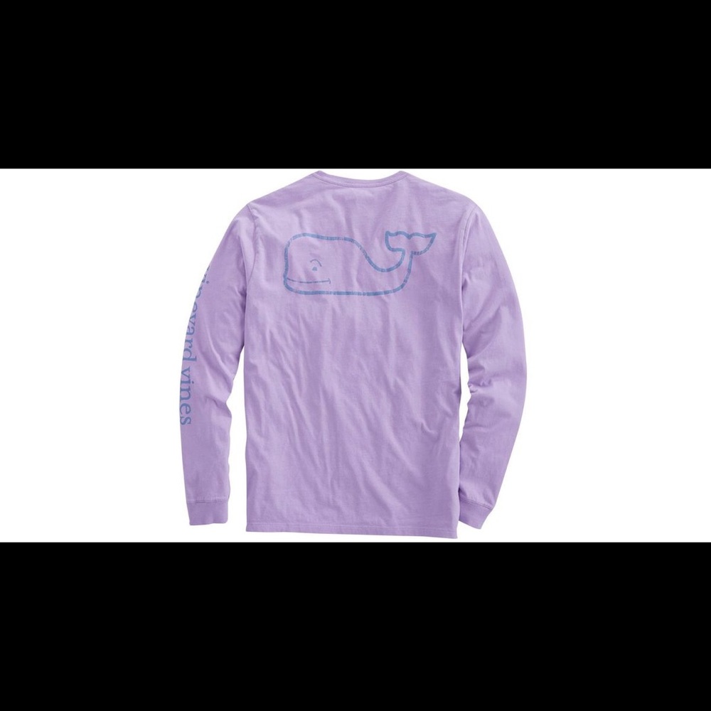 Vineyard Vines Long Sleeved Lilac Pocket Tee